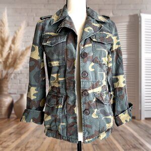 MADEWELL Women’s Camo Military Utility Jacket Green Khaki Size XS Cotton